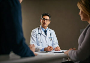 Doctor explaining PAD risk factors